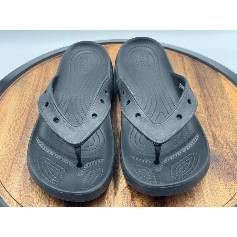CROCS Men's Classic II Flip Flops Sandals Size Men's 10 Black